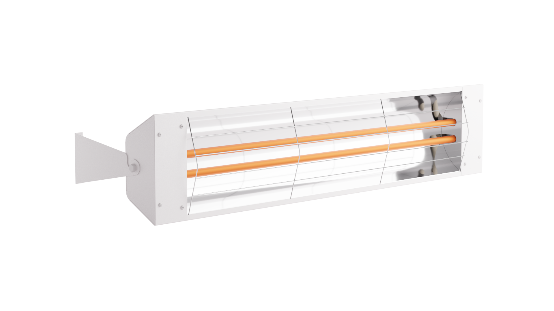 Kelray ID-40 premium dual-element infrared patio heater in sleek matte white finish, designed for modern outdoor comfort and efficiency.